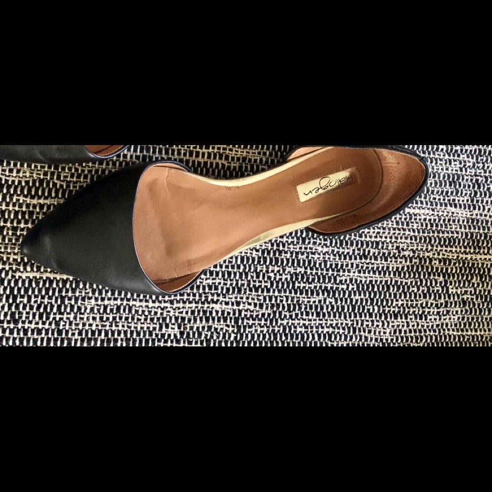Black Leather Pointed Toe flat